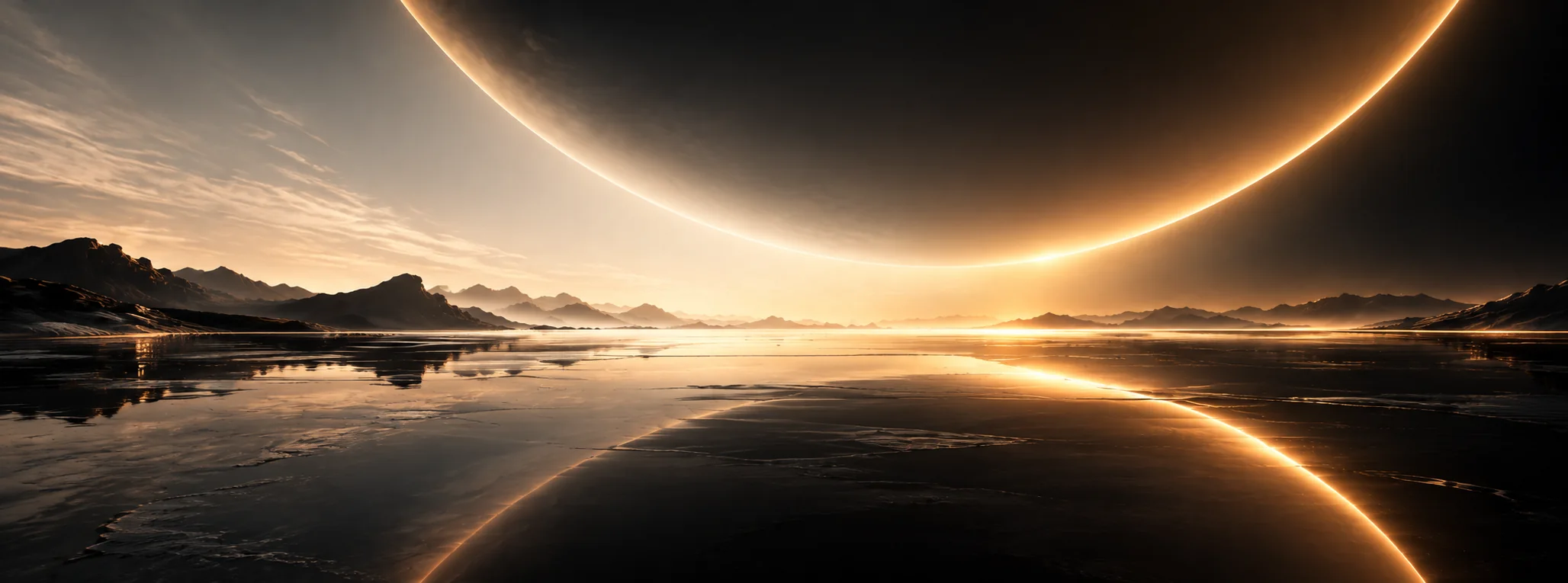 Amber horizon over an obsidian world